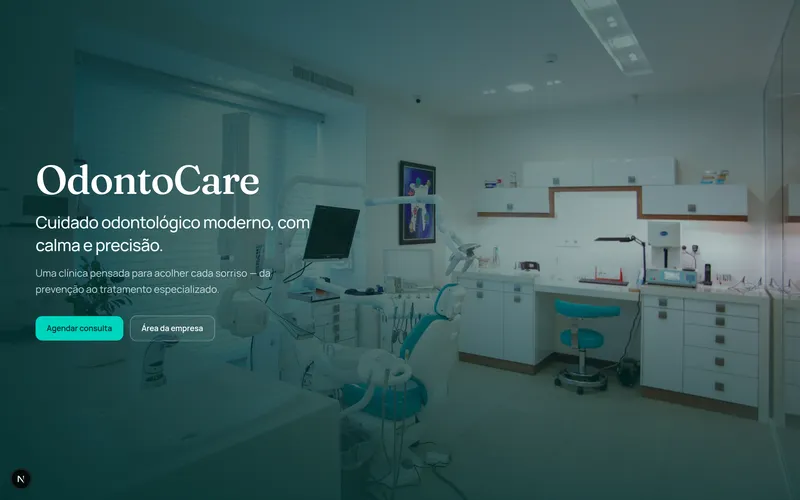 Landing page da clínica OdontoCare